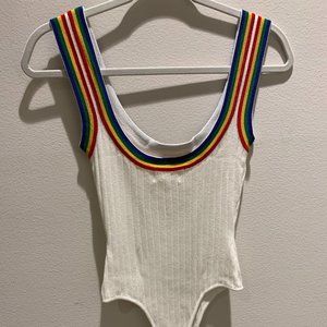 By the Way Rainbow Edge Bodysuit Size XS